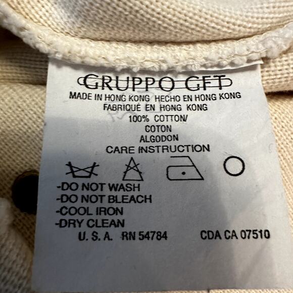 Vintage Emanuel Ungaro Grommet Top 100% Cotton 90s Dolman Crewneck Knit Ivory S - Picture 4 of 5